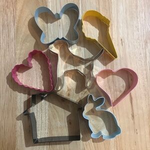 Metal coated cookie cutters.  Spring. Love  home. Lot of 7